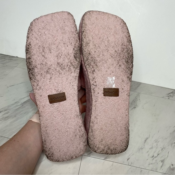 Coach Noelle Light Pink Signature Terry Platform Sandal 9B - Picture 15 of 16